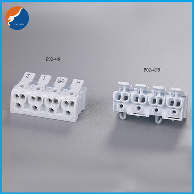 2 3 4 5 enfoncer de Screwless de logement de PA des ports 450V 24A 0.5-2.5mm2 le connecteur de fil pour la lumière de LED