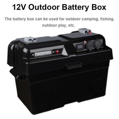 Camping en plastique portatif rv Marine Battery Box Waterproof de voltmètre solaire de 12V USB