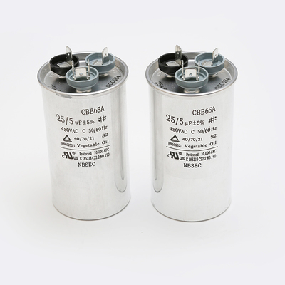 Condensateur du condensateur CBB65 CBB65A CBB65A-1 450V 25uf à C.A. pour le compresseur de climatisation de système de la CAHT